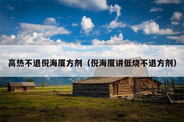 高热不退倪海厦方剂（倪海厦讲低烧不退方剂）