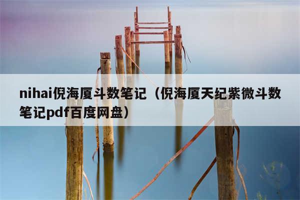 nihai倪海厦斗数笔记(倪海厦天纪紫微斗数笔记pdf百度网盘)