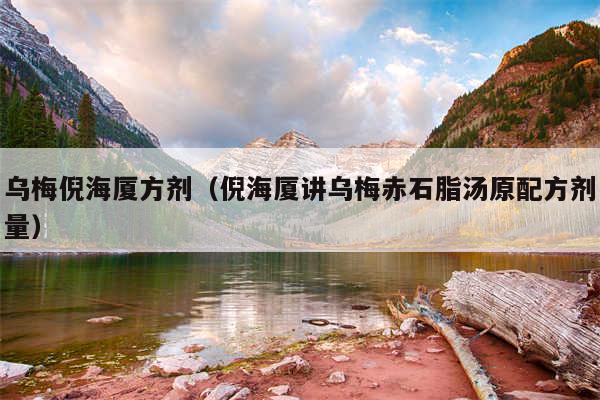乌梅倪海厦方剂(倪海厦讲乌梅赤石脂汤原配方剂量)