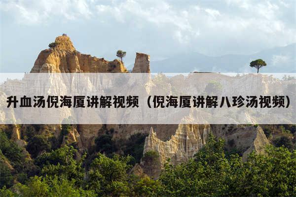 升血汤倪海厦讲解视频(倪海厦讲解八珍汤视频)