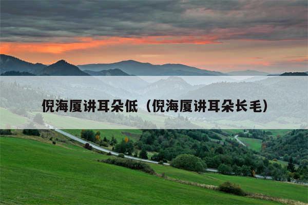 倪海厦讲耳朵低(倪海厦讲耳朵长毛)