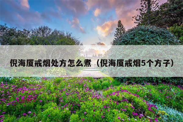 倪海厦戒烟处方怎么煮（倪海厦戒烟5个方子）